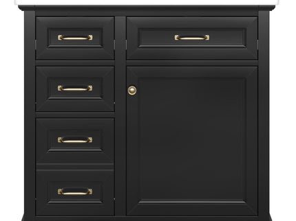 Modern Bathroom Vanity With Sink Top, 4 Drawers And 1 Soft-Close Door