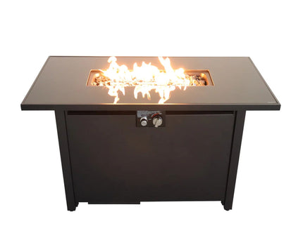Rectangular Fire Pit With Frame Elegant Design