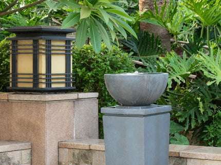 Zen Bowl Water Fountain, Outdoor Bird Feeder / Bath Fountains, Relaxing Water Feature For Garden