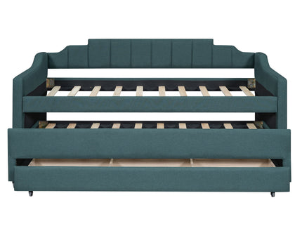 Upholstered Simple Design Daybed With Trundle And 3 Drawers