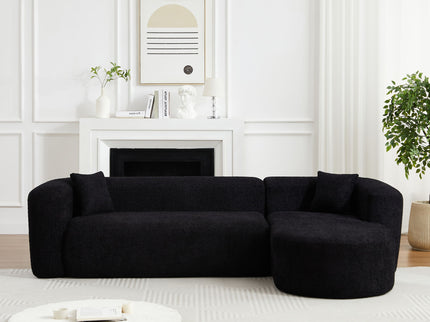 L - Shape Boneless Cloud Couch With 2 Throw Pillows For Living Room