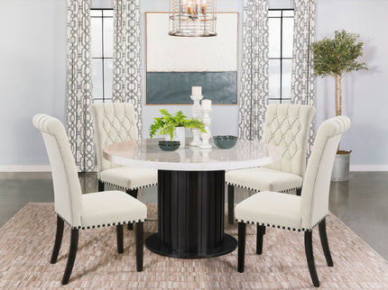 Button Tufted Side Chairs (Set of 2) - Beige