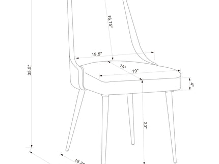 Side Chairs Upholstered With Tapered Legs (Set of 2) - Gray