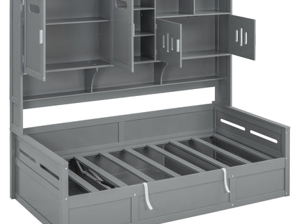 Daybed With All-In-One Cabinet And Shelf
