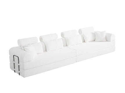 Modern L-Shape Modular Sectional Sofa, Compressed Design