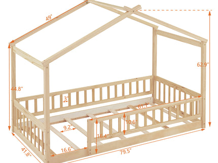 Bed House Bed Frame With Fence