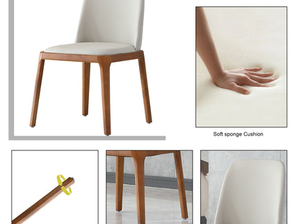 Modern Dining Chairs, Wooden Legs (Set of 2) - Gray