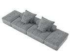 Dark Gray / 2 Seater Sofa With 2 Ottomans
