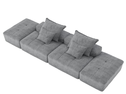 Modern Oversized Diy Combination Modular Sectional Sofa With Pillows