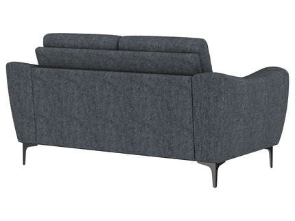Oberle - Upholstered Sloped Track Arm Loveseat - Charcoal