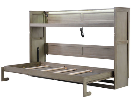 Murphy Bed With Desk, LED Light And USB Charging Station