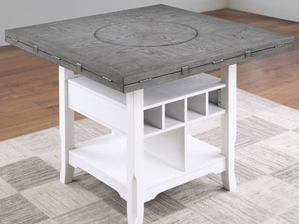 Contemporary Counter Height Dining Set With Built In Lazy Susan