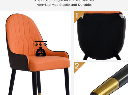 Modern Sponge-Filled Dining Chair, Solid Wood Metal Legs, Suitable For Restaurants, Living Rooms And Rooms (Set of 2)