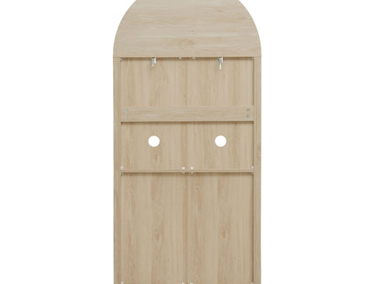Arched Kitchen Pantry, Modern Farmhouse Wood Kitchen Storage Cabinets, Arched Storage Display Cabinet With Adjustable Shelves, Versatile Cupboard For Kitchen, Dining Room, Living Room - Natural