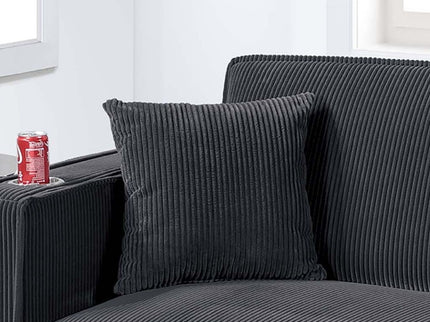 Modern Convertible Sofa With Hidden Storage USB Port, Cup Holder