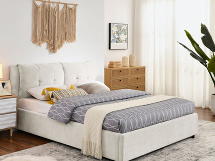 Storage Upholstered Hydraulic Platform Bed With Integrated Headboard