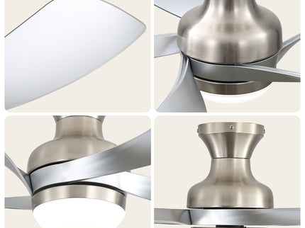 52" Ceiling Fan With 3 Color Dimmable LED Light, DC Reversible Motor, 6 Speed Settings