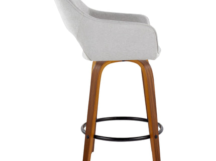 Mustang - Contemporary Fixed Height Counter Stool With Swivel With Round Footrest (Set of 2)