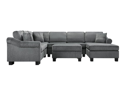 Contemporary U - Shaped Sectional Sofa With Movable Storage Ottoman