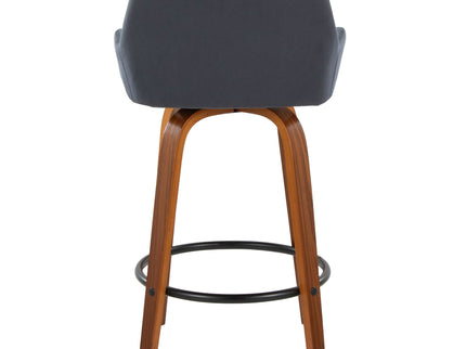 Daniella - Contemporary Fixed Height Counter Stool With Swivel With Round Footrest (Set of 2)