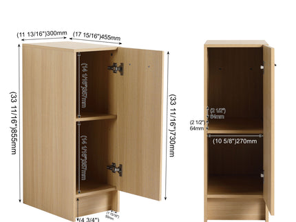 Slim Freestanding Bathroom Storage Cabinet - Light Oak