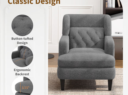 Upholstered Accent Chair Tufted Armchair For Living Room And Bedroom