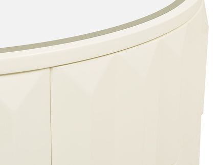 Facino - Round Storage Coffee Table - White Birch