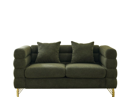 Oversized 2 Seater Sectional Sofa With Deep Seating And 2 Pillows