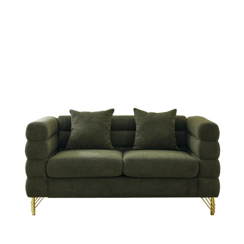 Oversized 2 Seater Sectional Sofa With Deep Seating And 2 Pillows