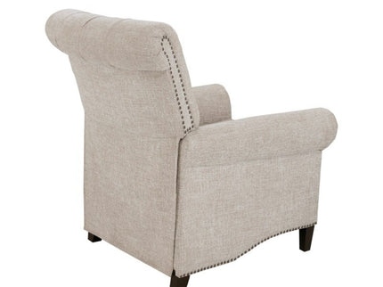 Aidan - Push Back Recliner Chair With Tufted Back And Nailhead Trim - Cream