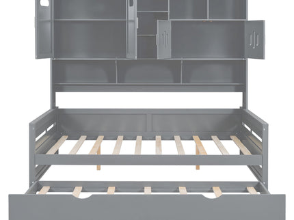 Daybed With All-In-One Cabinet And Shelf