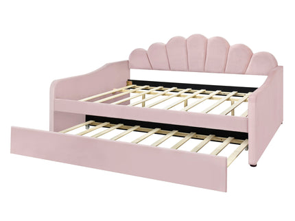 Upholstery Daybed Frame With Shell Shaped Backrest