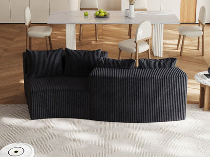 Curved Sectional Sofa With 4 Pillows, Modular Semi Circular Design