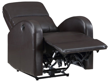 Meglia - Upholstered Power Recliner Chair With Smooth Button Controls - Brown