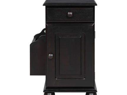 Vintage Flip Top Side Table With USB Ports