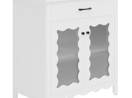 Modern Bathroom Vanity With Tempered Glass Doors