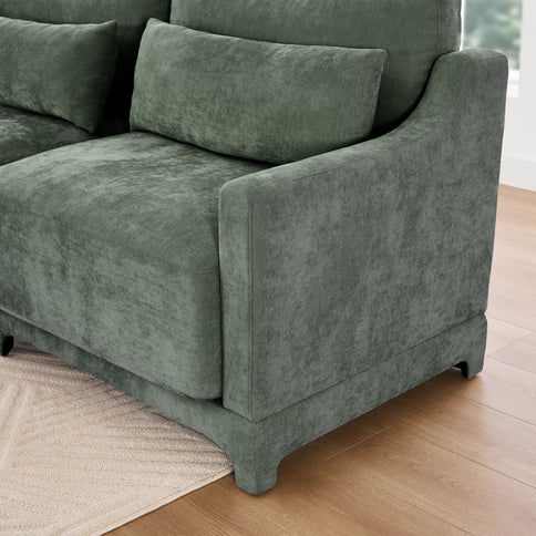 Elegant Sofa With Ergonomic Design And Lumbar Pillows