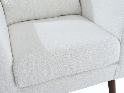 Modern Accent Chair, Arm Chairs For Living Room, Upholstered Mordern Armchair, Comfy Soft Padded Lounge Chair In Small Space, Bedroom, With Pillow, Solid Wood Leg