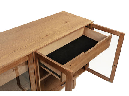 4 Door Sideboard With Dual Drawers - Natural