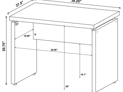 Extension Desk With Floating Top Design - Brown