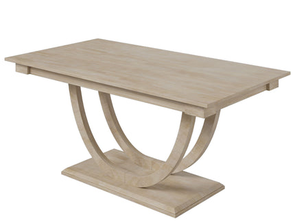 Topmax - 6 Piece Wood Half Round Dining Table Set Kitchen Table Set With Long Bench And 4 Dining Chairs, Modern Style