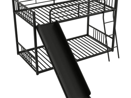Metal Bunk Bed With Slide, Durable Steel Frame