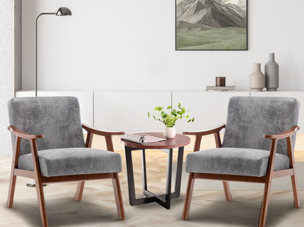 Mid Century Modern Accent Chair With Solid Wood Frame And Extra Thick Backrest