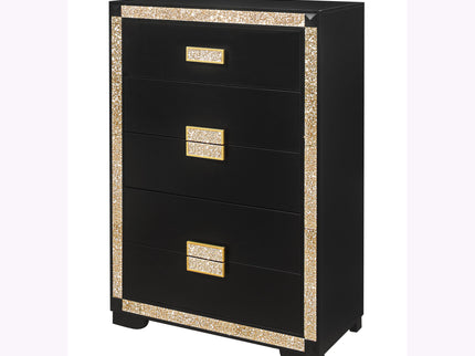 Lively - Chest With Glitter Detail And Thick Bar Handle Hardware - Black