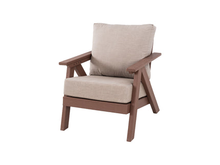 Outdoor Patio Club Chair With Sunbrella Cushions - Brown