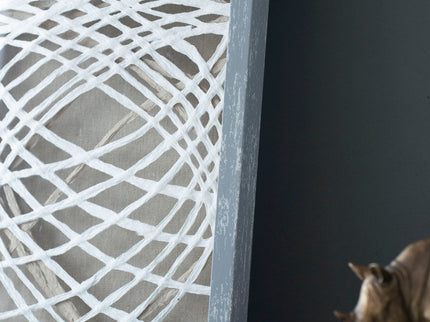 Leaf Shadow Box Wall Decor (Set of 2) - White / Gray