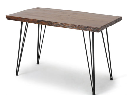 Modern Industrial Faux Live Edge Dining Table With Hairpin Legs - Natural