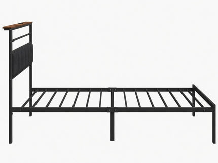 Platform Bed Frame With Charging Station & Headboard Storage