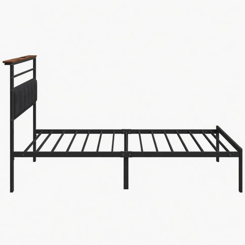 Platform Bed Frame With Charging Station & Headboard Storage