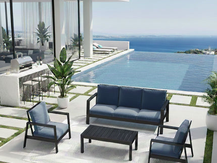Modern 5 Seat Outdoor Patio Furniture Set With Coffee Table